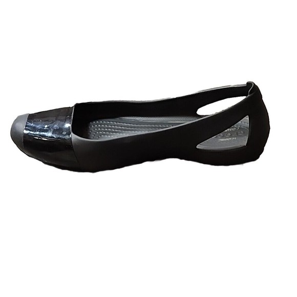 Crocs Black Ballet‎ Flats Women's Shoes Comfortable Slip On Casual - Picture 1 of 7